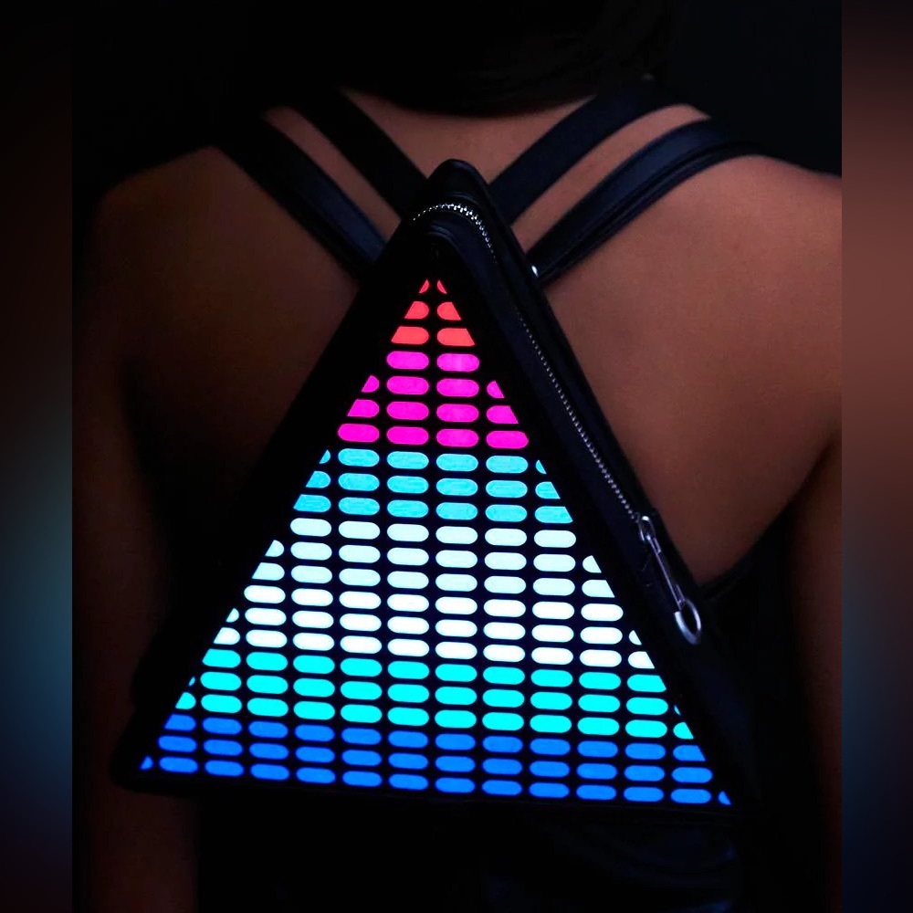 Dolls Kill Club Exx Electronic Dance Rainbow Sound Activated Backpack